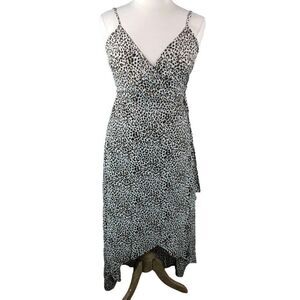 CBrand Strappy Leopard Print Wrap Dress XXL Hi Lo Plus Sexy Night Out Adjustable